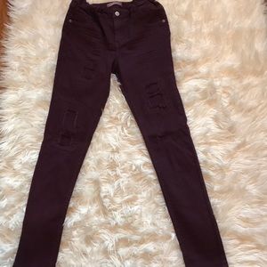 maroon jeans